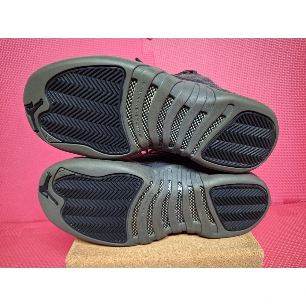 Nike Air Jordan 12 Retro Gray Wool Sneakers Shoes US Size 6Y Boys 852626-003
